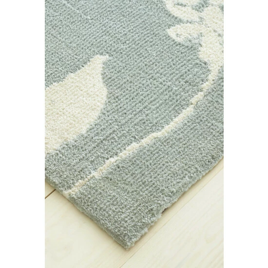 Catherine Lansfield Green Meadowsweet Floral Woven Rug 3 Catherine Lansfield Green Meadowsweet Floral Woven Rug - Image 3