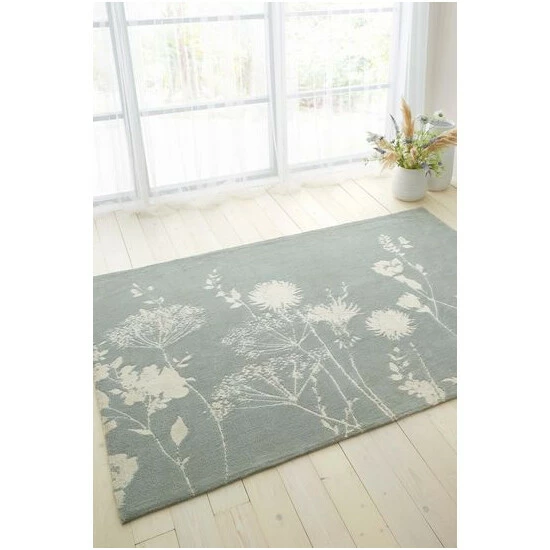 Catherine Lansfield Green Meadowsweet Floral Woven Rug 7 Catherine Lansfield Green Meadowsweet Floral Woven Rug - Image 7