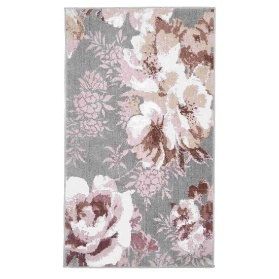 Catherine Lansfield Grey Dramatic Floral Woven Rug 4 Catherine Lansfield Grey Dramatic Floral Woven Rug - Image 4