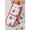 Catherine Lansfield Red Red Christmas Robins Double Oven Gloves