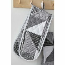 Catherine Lansfield Grey Larsson Geo Double Oven Glove