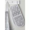 Catherine Lansfield Grey Meadowsweet Floral Double Oven Glove
