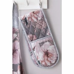 Catherine Lansfield Grey Dramatic Floral Double Oven Glove