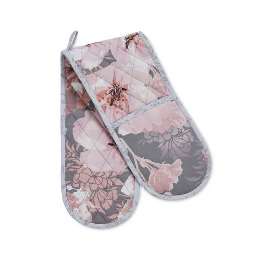 Catherine Lansfield Grey Dramatic Floral Double Oven Glove 4 Catherine Lansfield Grey Dramatic Floral Double Oven Glove - Image 4