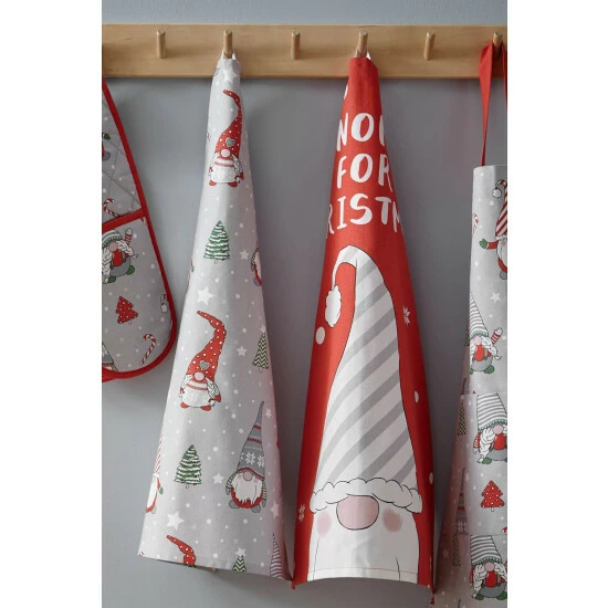 Catherine Lansfield Set Of 4 Red Christmas Gnomes Cotton Tea Towels 1 Catherine Lansfield Set Of 4 Red Christmas Gnomes Cotton Tea Towels