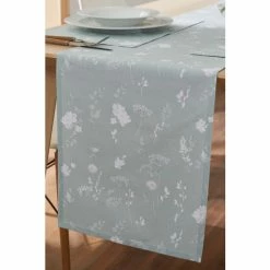 Catherine Lansfield Green Meadowsweet Floral Woven Runner