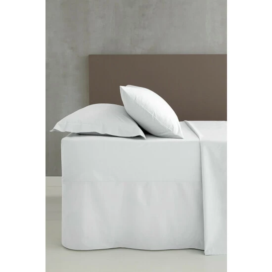 Catherine Lansfield White Percale Platform Valance Sheet 1 Catherine Lansfield White Percale Platform Valance Sheet