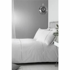 Catherine Lansfield White Sparkle Bands Duvet Cover And Pillowcase Set