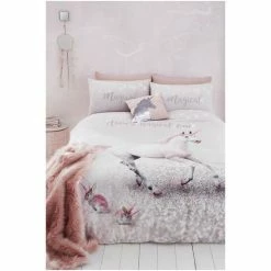 Catherine Lansfield Pink Enchanted Unicorn Duvet Cover And Pillowcase Set
