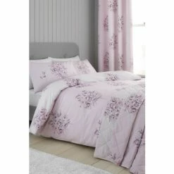 Catherine Lansfield Pink Floral Bouquet Reversible Duvet Cover And Pillowcase Set