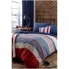 Catherine Lansfield Blue Stars And Stripes Easy Care Duvet Cover And Pillowcase Set