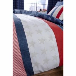 Alternative view of Catherine Lansfield Blue Stars And Stripes Easy Care Duvet Cover And Pillowcase Set