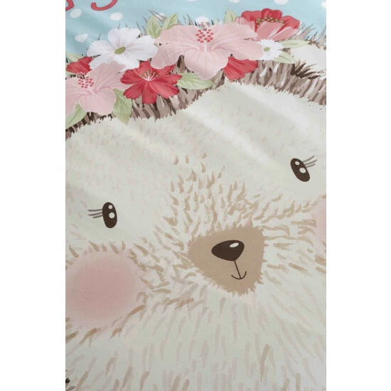 Catherine Lansfield Blue Kids Polka Dot Hedgehog Hug Duvet Cover And Pillowcase Set 2 Catherine Lansfield Blue Kids Polka Dot Hedgehog Hug Duvet Cover And Pillowcase Set - Image 2