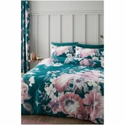Catherine Lansfield Teal Blue Shewsbury Digital Print Velvet Pinsonic Duvet Cover And Pillowcase Set -Catherine Lansfield Shop unnamed file 576
