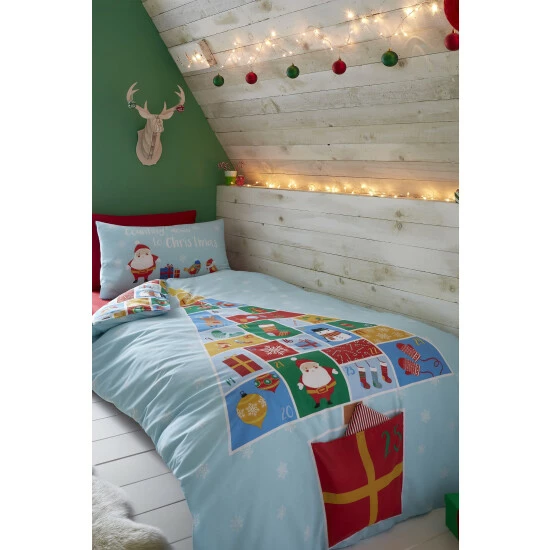 Catherine Lansfield Blue Countdown To Christmas Duvet Cover And Pillowcase Set 1 Catherine Lansfield Blue Countdown To Christmas Duvet Cover And Pillowcase Set