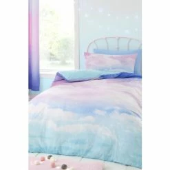 Catherine Lansfield Blue Ombre Rainbow Clouds Reversible Duvet Cover And Pillowcase Set