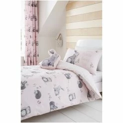Catherine Lansfield Pink Woodland Friends Easy Care Duvet Cover And Pillowcase Set