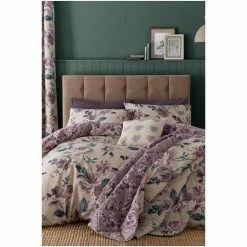 Alternative view of Catherine Lansfield Purple Painted Floral Easy Care Duvet Cover And Pillowcase Set