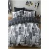 Catherine Lansfield Grey City Life Duvet Cover And Pillowcase Set