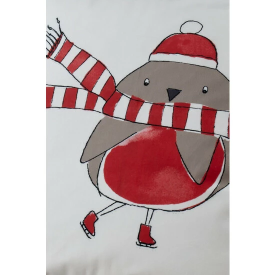 Catherine Lansfield Red Christmas Robin Cushion 2 Catherine Lansfield Red Christmas Robin Cushion - Image 2