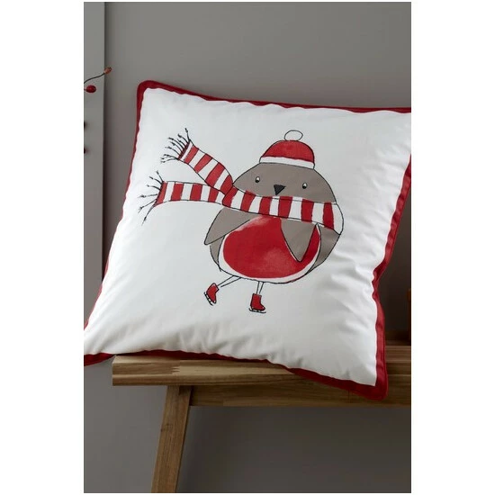 Catherine Lansfield Red Christmas Robin Cushion 5 Catherine Lansfield Red Christmas Robin Cushion - Image 5