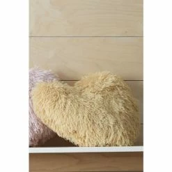 Catherine Lansfield Ochre Yellow So Soft Cuddly Heart Shaped Cushion