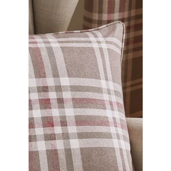 Catherine Lansfield Natural Tweed Woven Check Cushion 2 Catherine Lansfield Natural Tweed Woven Check Cushion - Image 2