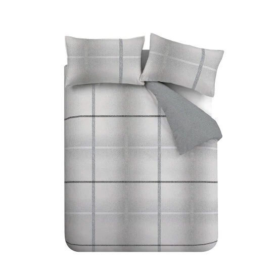 Catherine Lansfield Grey Berwick Tweed Brushed Cotton Duvet Cover And Pillowcase Set 5 Catherine Lansfield Grey Berwick Tweed Brushed Cotton Duvet Cover And Pillowcase Set - Image 5