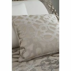 Catherine Lansfield Natural Lattice Cut Velvet Cushion