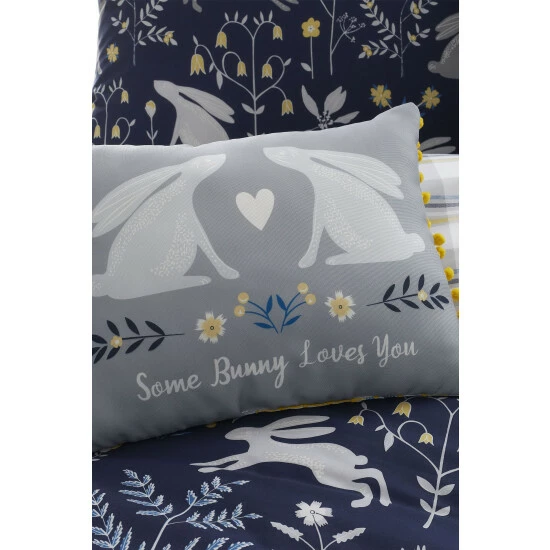 Catherine Lansfield Blue Woodland Rabbits Cushion 1 Catherine Lansfield Blue Woodland Rabbits Cushion