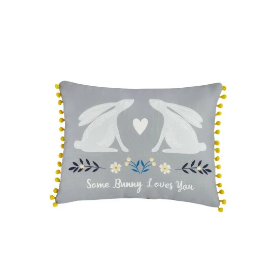 Catherine Lansfield Blue Woodland Rabbits Cushion 2 Catherine Lansfield Blue Woodland Rabbits Cushion - Image 2