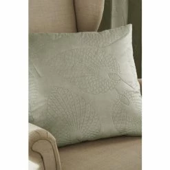 Catherine Lansfield Green Velvet Pinsonic Leaf Cushion