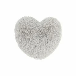 Alternative view of Catherine Lansfield Silver So Soft Cuddly Heart Shaped Cushion